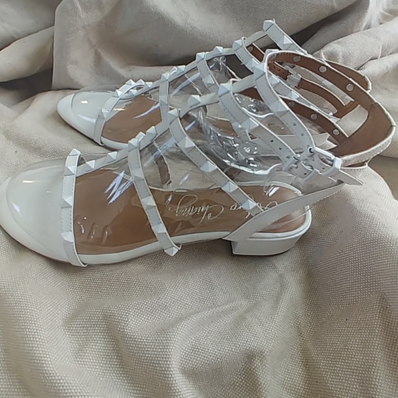 Spike White Gladiator Sandals - Picture 5 of 7